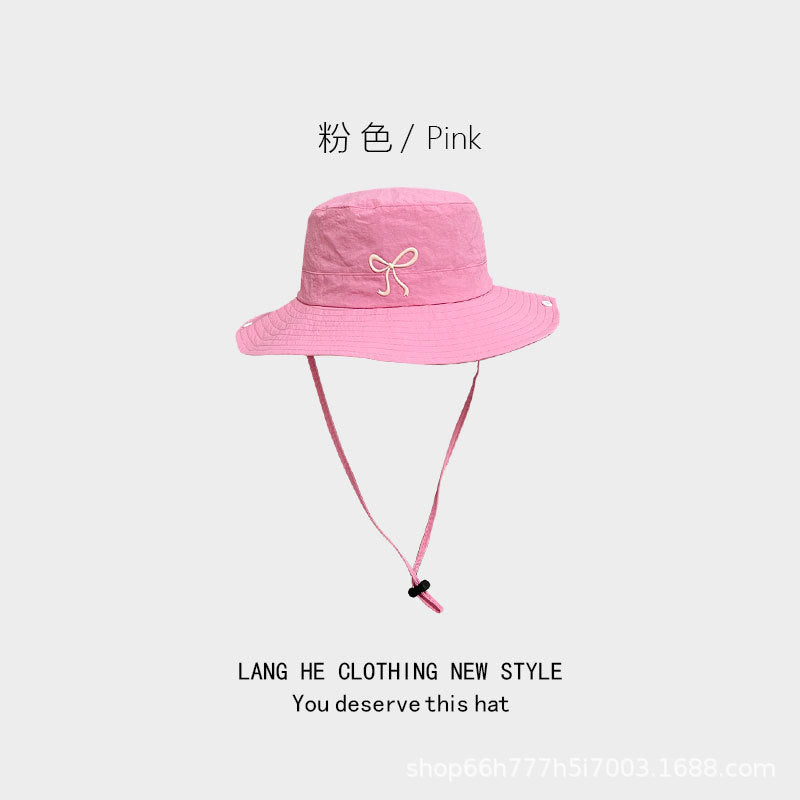 Wholesale Bow Summer Sun Protection Bucket Hat